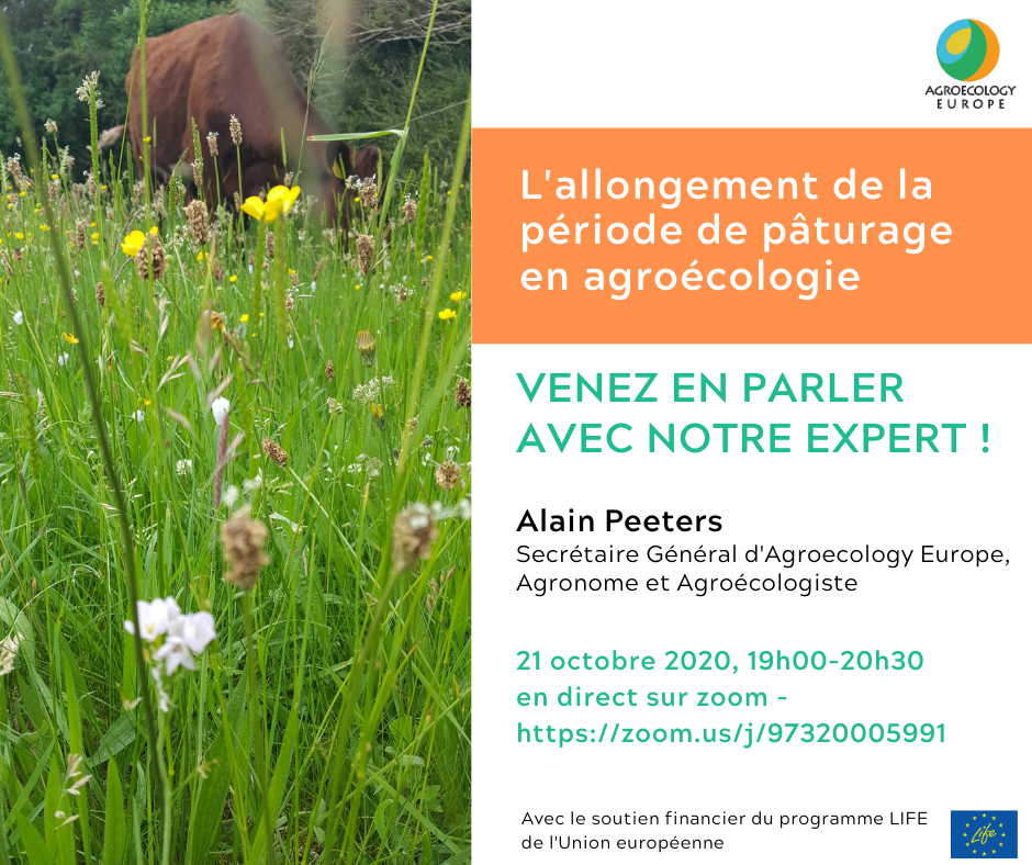 AEEU Webinar about “The extension of the grazing period in Agroecology” in French – Wednesday 21st of October