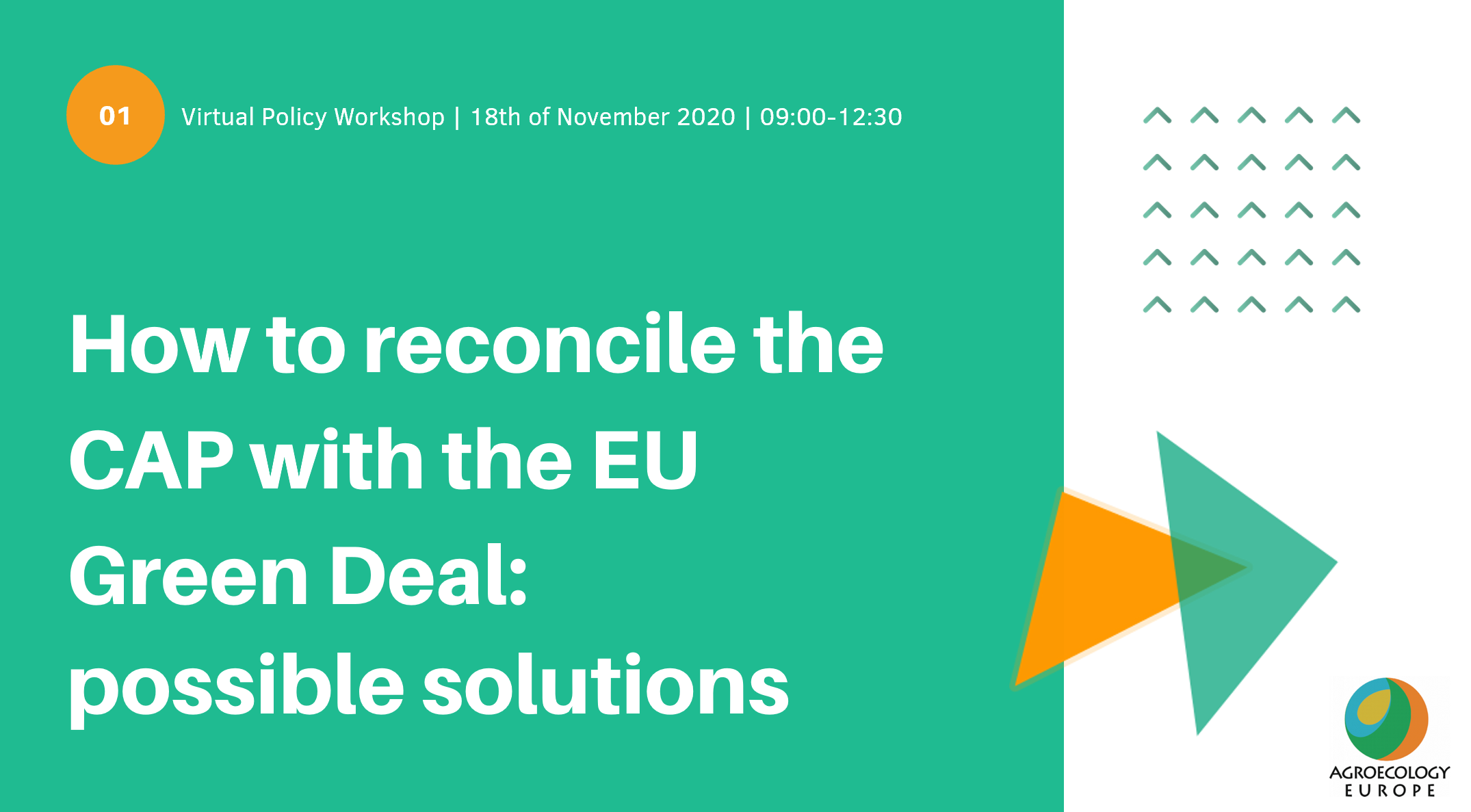 Virtual Policy Workshop: “How to reconcile the Common Agriculture Policy (CAP) with the EU Green Deal: possible solutions?”, Wednesday 18th of November 2020