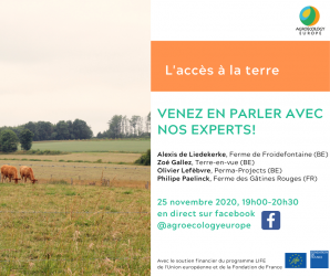 AEEU Webinar “Access to Land” held on Wednesday 25th of November 2020 in French on our Facebook page!