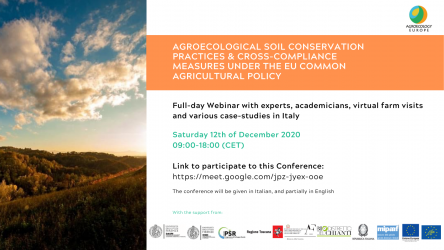 AEEU Webinar on “Agroecological soil conservation practices and cross-compliance measures under the EU Common Agricultural Policy” held on Saturday 12th of December 2020 in Italian (partially in English)