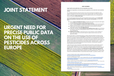 Joint statement: Urgent need for precise public data on the use of pesticides across Europe