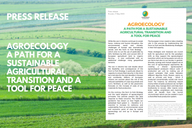 Press Release : Agroecology – a path for a sustainable agricultural transition and a tool for peace