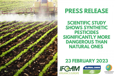 Joint Press Release : Scientific study shows synthetic pesticides significantly more dangerous than natural ones