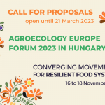 The Call of proposal for the Agroecology Europe Forum 2023 is open until 21/03/2023