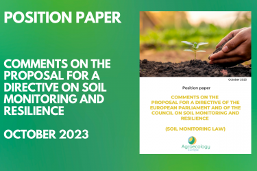 New position paper: Agroecology Europe’s comments on the proposal for a directive on soil monitoring and resilience (Soil monitoring law)